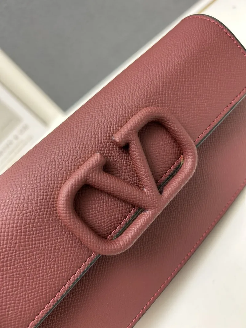 Valentino Burgundy Chain Crossbody Bag 9879 - Image 4