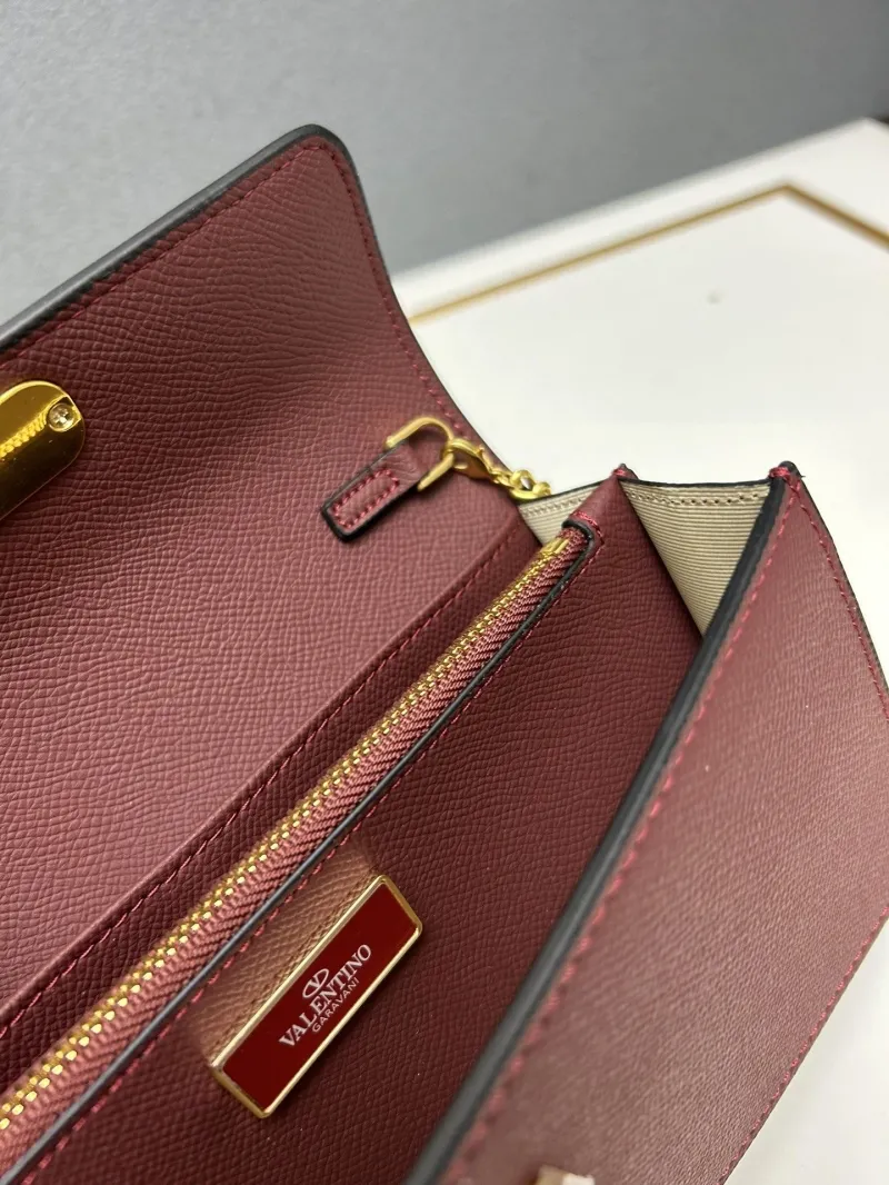 Valentino Burgundy Chain Crossbody Bag 9879 - Image 9