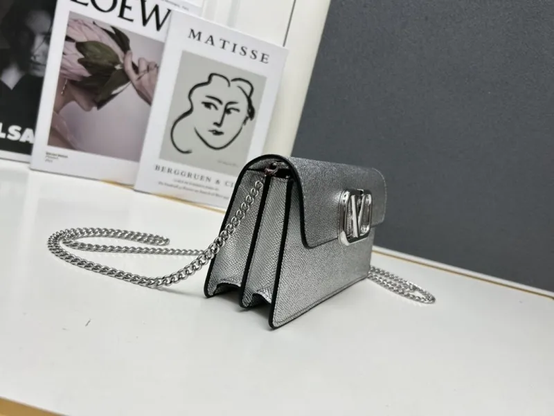Valentino Silver Chain Crossbody Bag 9879 - Image 3