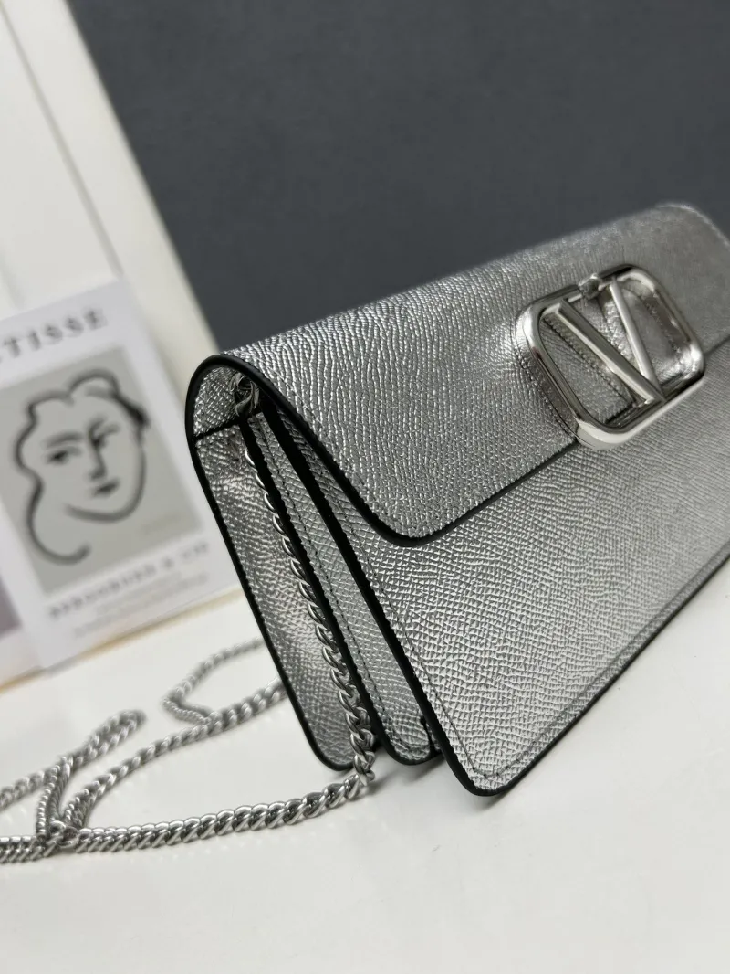 Valentino Silver Chain Crossbody Bag 9879 - Image 5