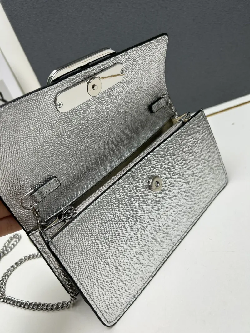 Valentino Silver Chain Crossbody Bag 9879 - Image 7