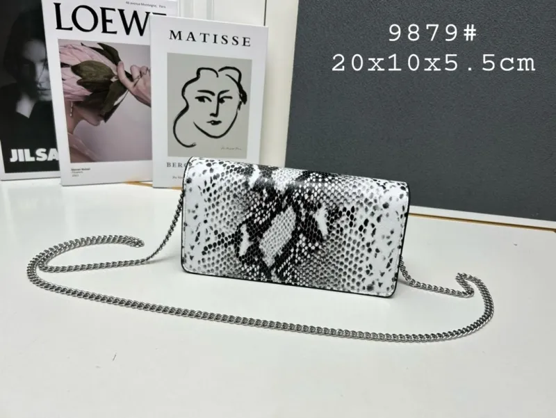 Alternative view of Valentino Black White Snake Print Crossbody Bag 9879