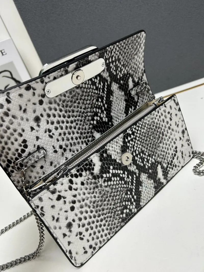 Valentino Black White Snake Print Crossbody Bag 9879 - Image 7