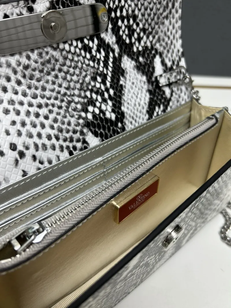 Valentino Black White Snake Print Crossbody Bag 9879 - Image 8