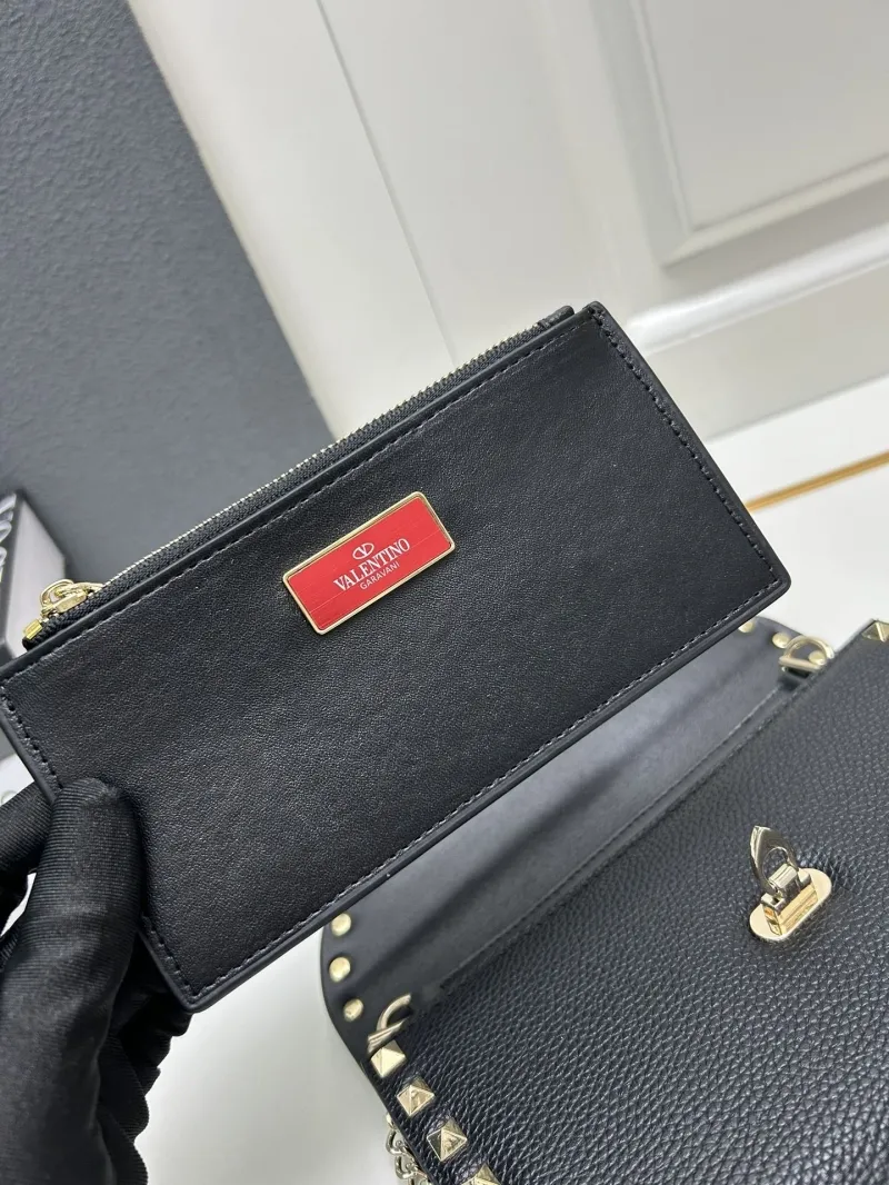 Valentino Black Leather Chain Crossbody Bag 9895 - Image 10