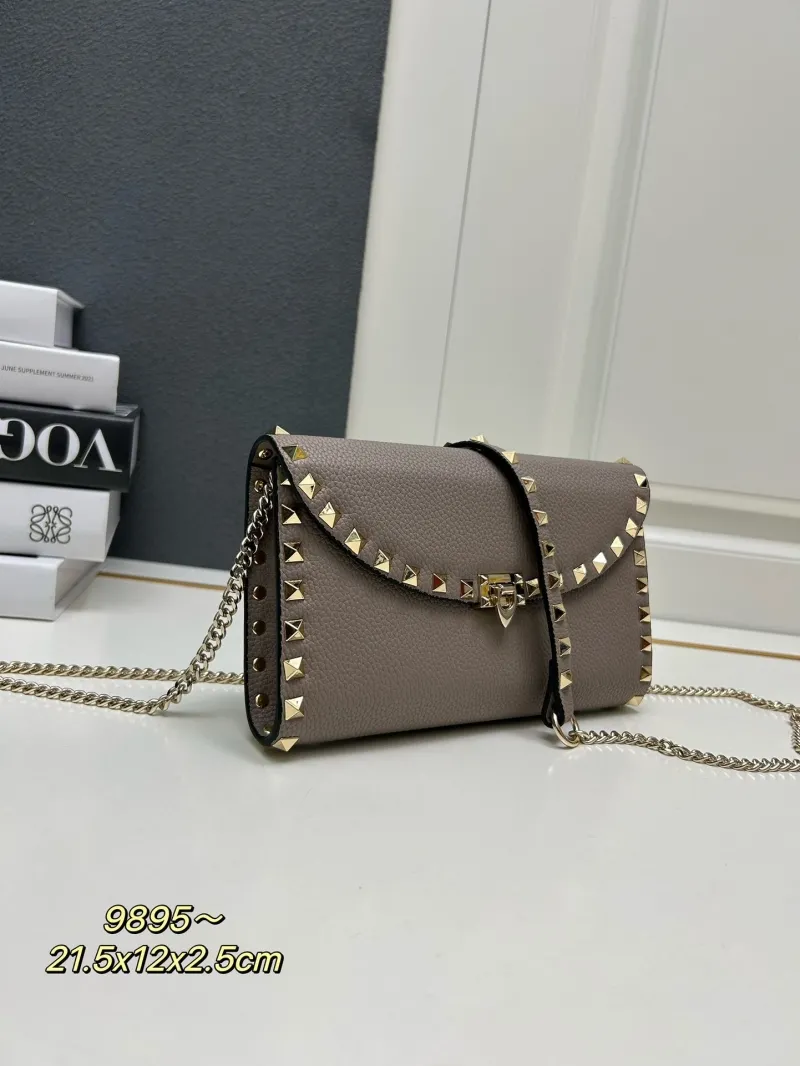 Alternative view of Valentino Taupe Rockstud Crossbody Bag 9895