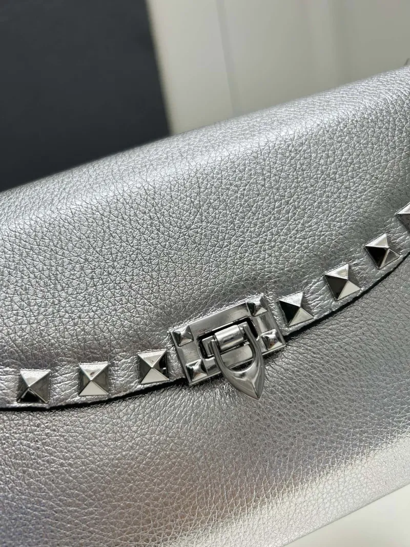 Valentino Silver Satchel Crossbody Bag 9895 - Image 5