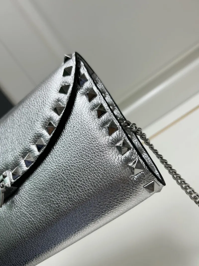 Valentino Silver Satchel Crossbody Bag 9895 - Image 6