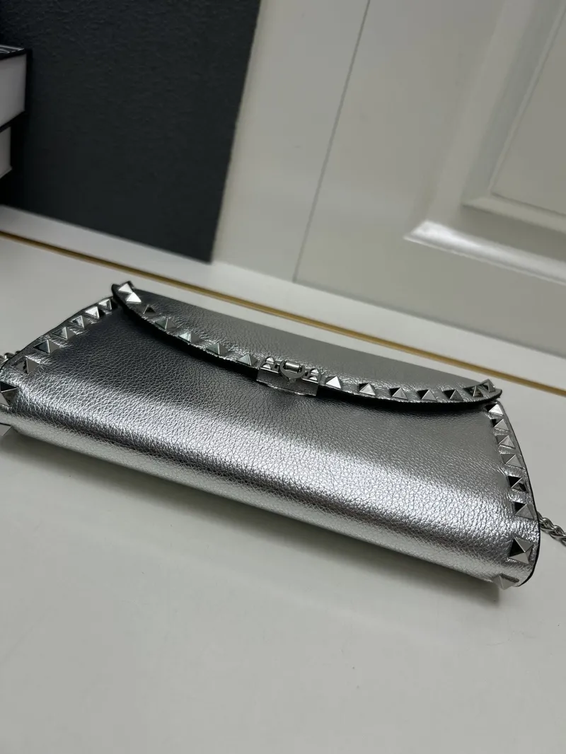 Valentino Silver Satchel Crossbody Bag 9895 - Image 7