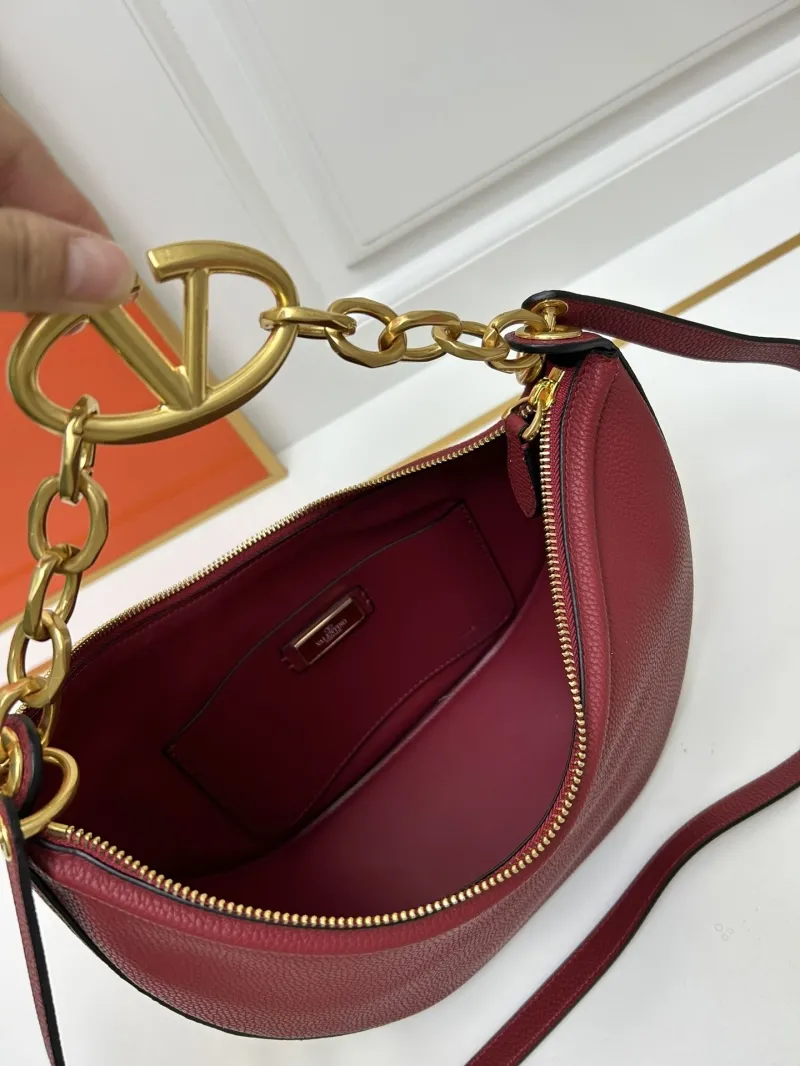 Valentino Burgundy Hobo Bag Style 5023 - Image 8
