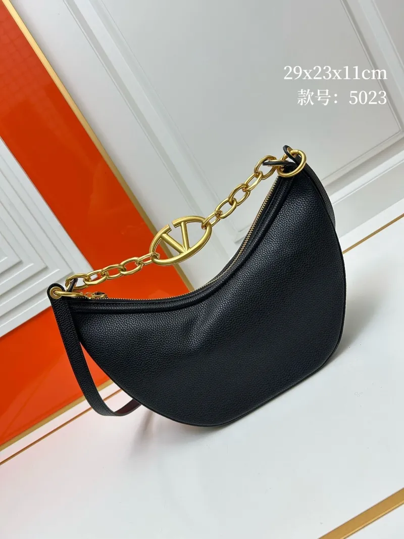 Valentino Black Leather Hobo Bag 5023