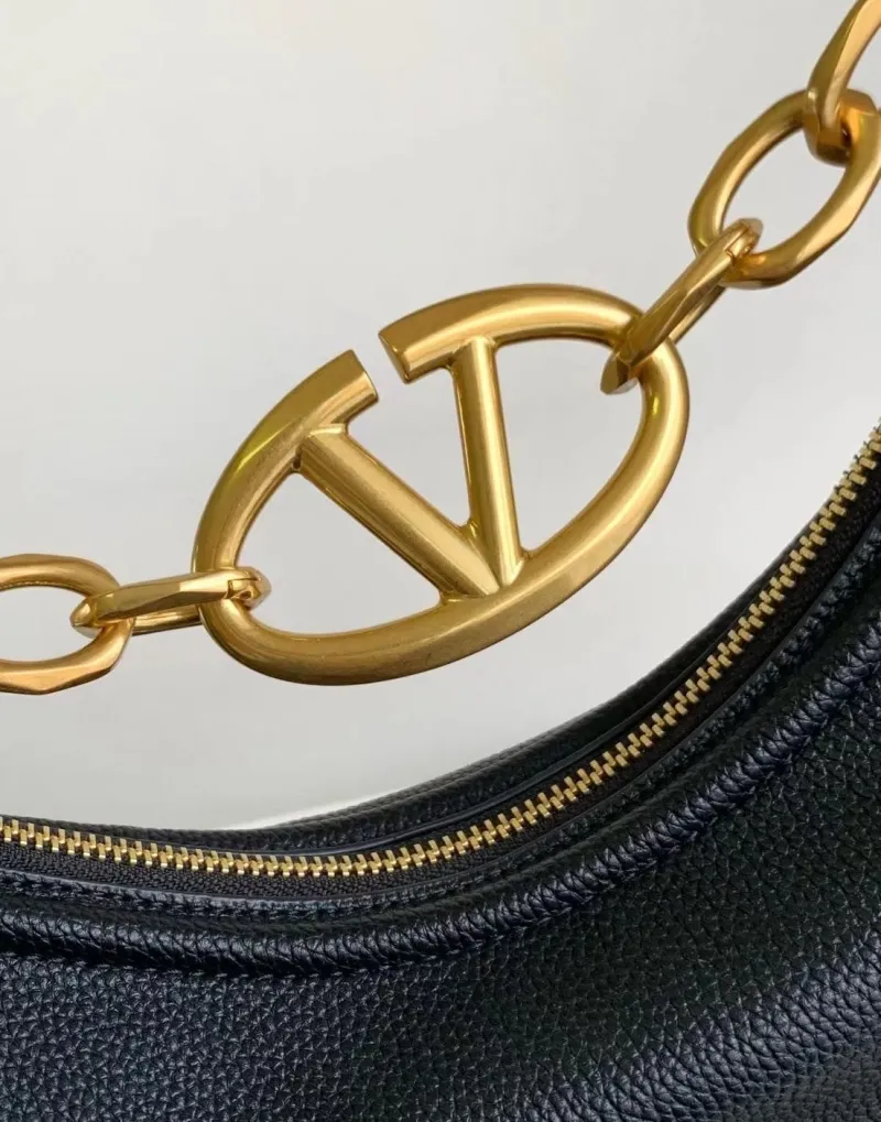 Valentino Black Leather Hobo Bag 5023 - Image 4