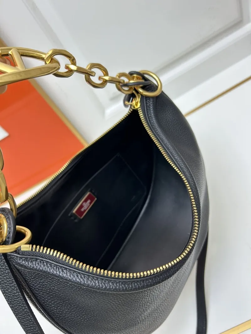 Valentino Black Leather Hobo Bag 5023 - Image 8