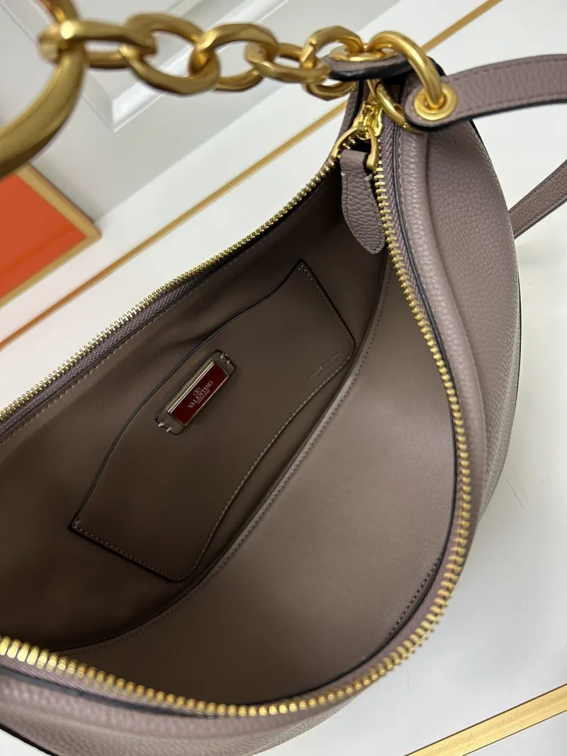 Valentino Taupe Hobo Shoulder Bag 5023 - Image 8