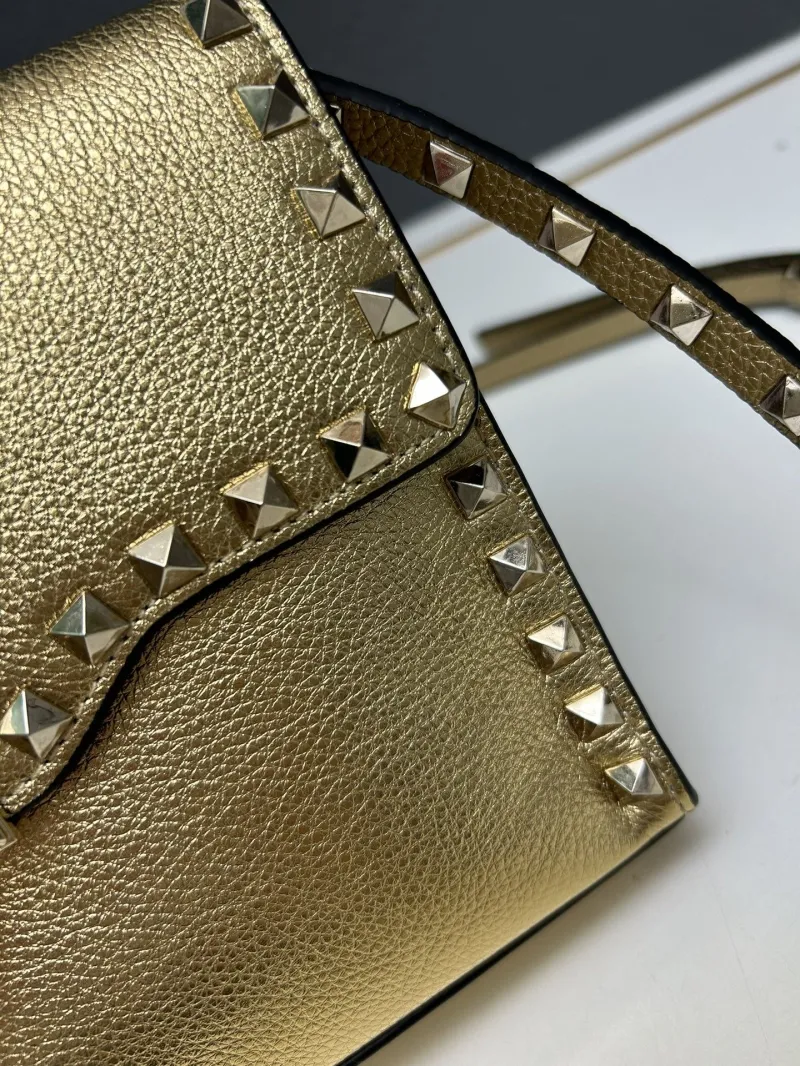 Valentino Gold Rockstud Crossbody Bag 5027 - Image 5