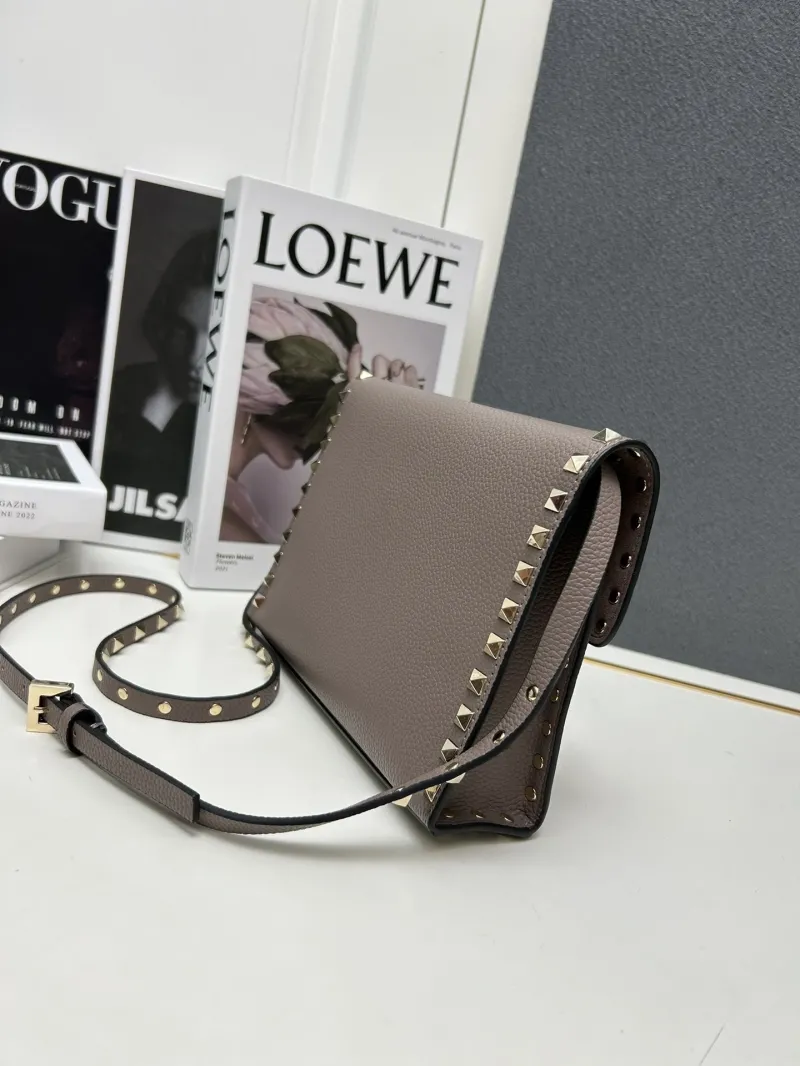 Valentino 5027 Taupe Leather Crossbody Bag - Image 3