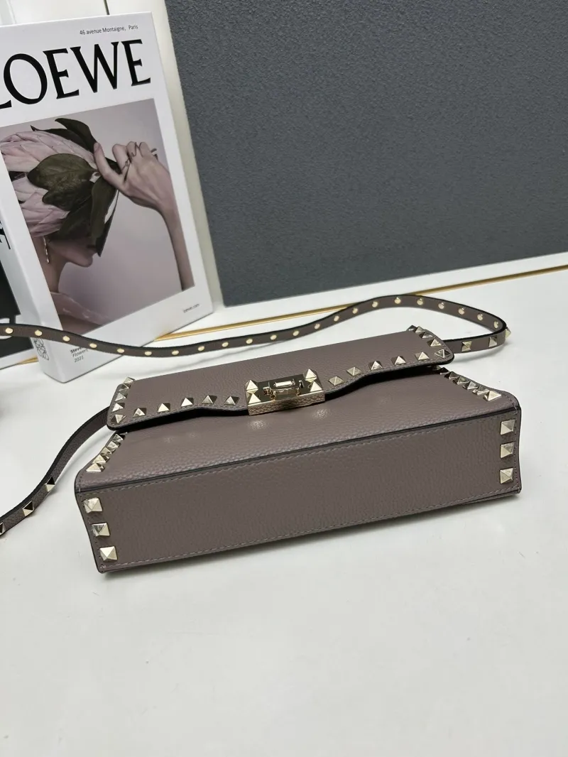 Valentino 5027 Taupe Leather Crossbody Bag - Image 6