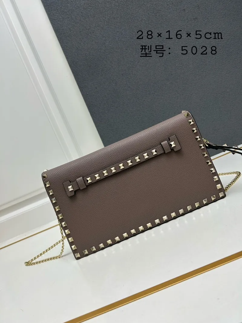 Valentino Taupe Leather Crossbody Bag Model 5028