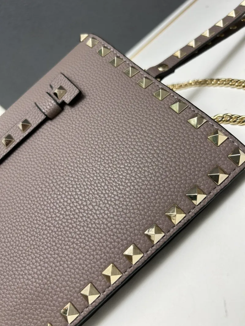 Valentino Taupe Leather Crossbody Bag Model 5028 - Image 5
