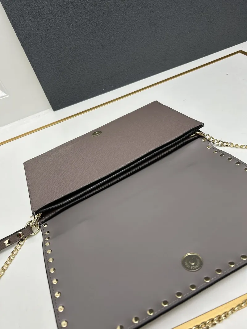 Valentino Taupe Leather Crossbody Bag Model 5028 - Image 7
