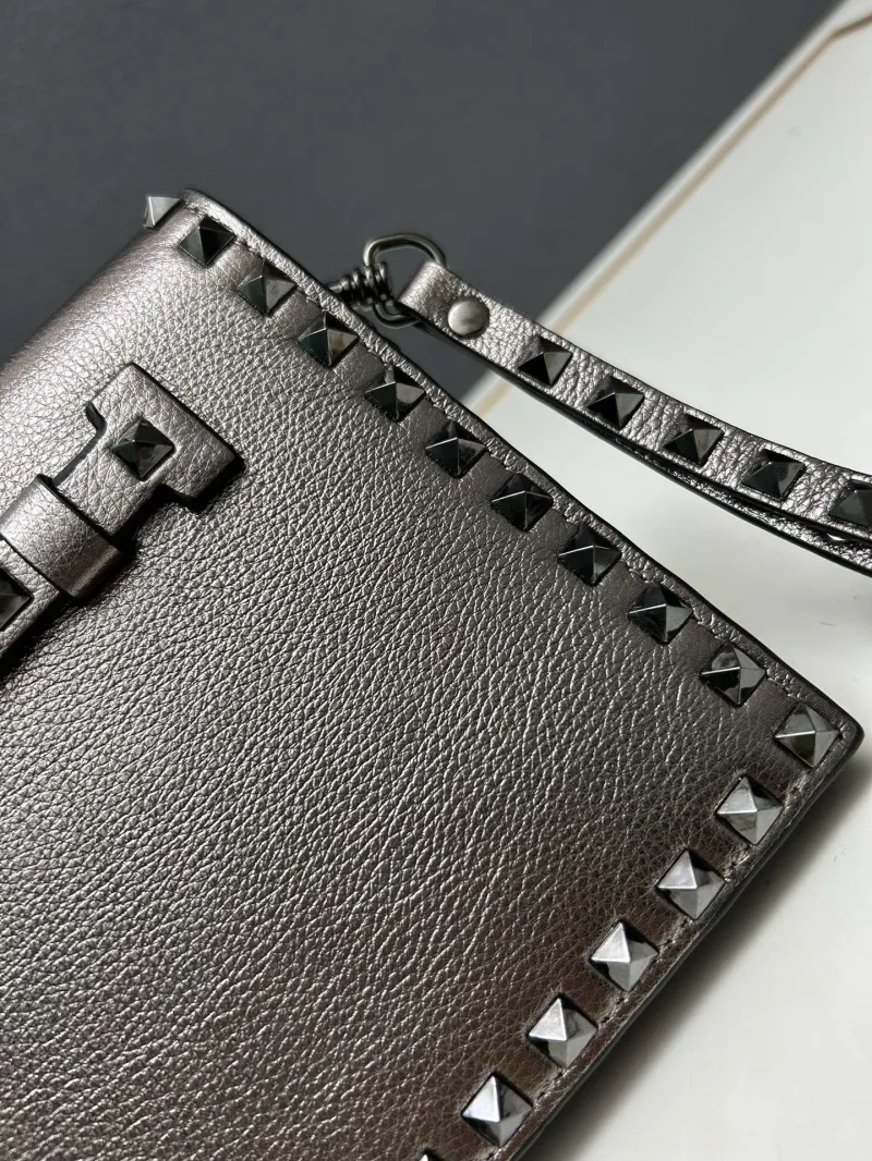 Valentino Metallic Gray Chain Satchel Bag Model 5028 - Image 5