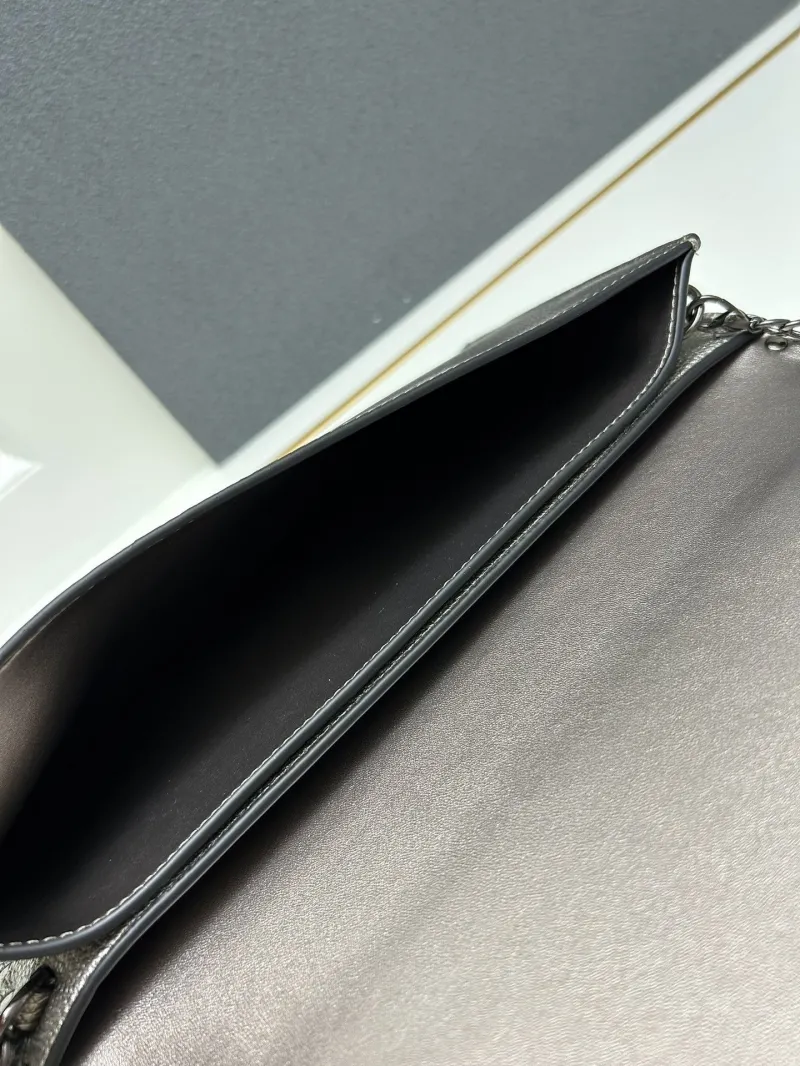 Valentino Metallic Gray Chain Satchel Bag Model 5028 - Image 8
