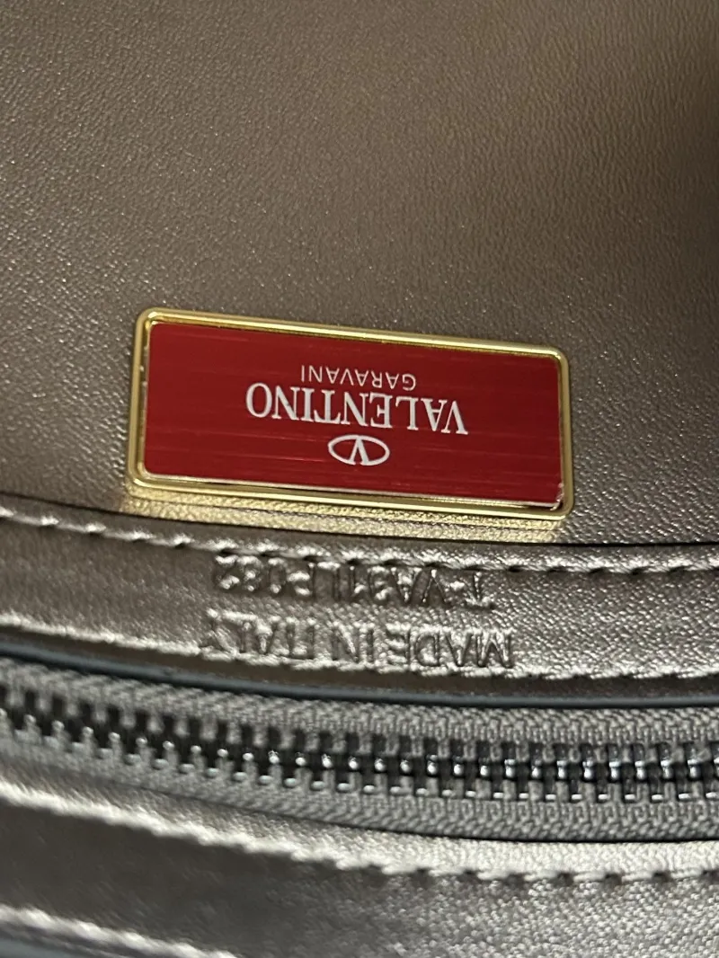 Valentino Metallic Gray Chain Satchel Bag Model 5028 - Image 9