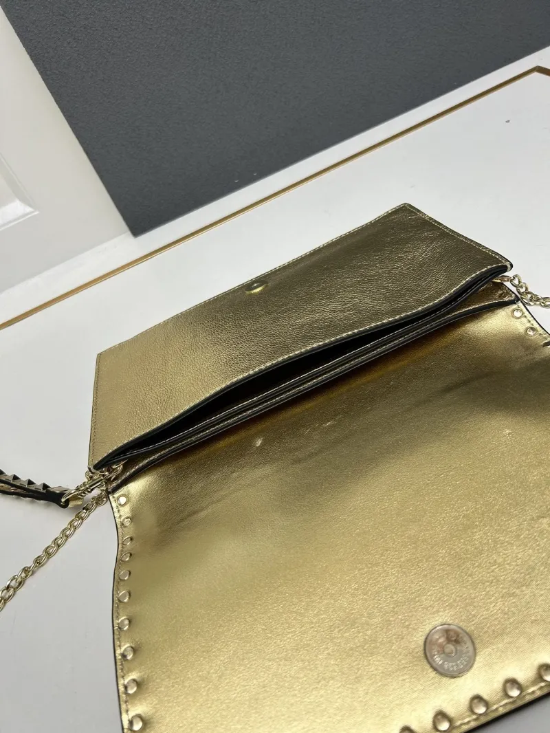 Valentino Gold Satchel Bag Model 5028 - Image 7