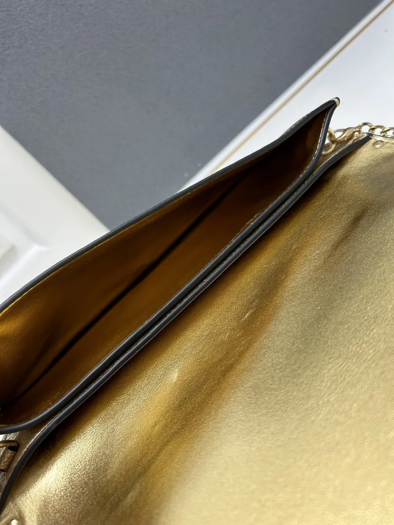 Valentino Gold Satchel Bag Model 5028 - Image 8