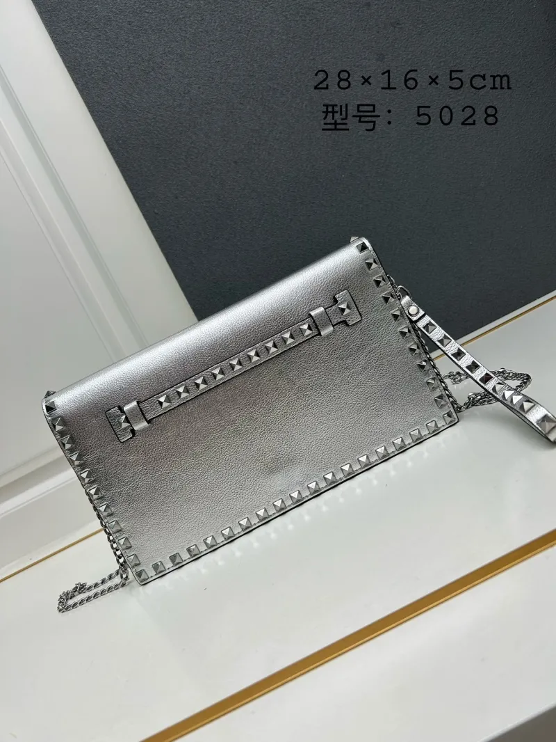 Valentino Silver Crossbody Satchel Bag Model 5028