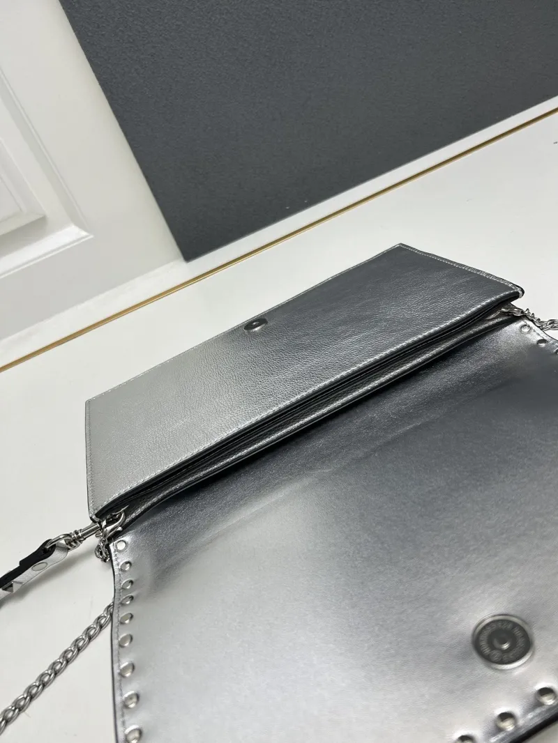 Valentino Silver Crossbody Satchel Bag Model 5028 - Image 7