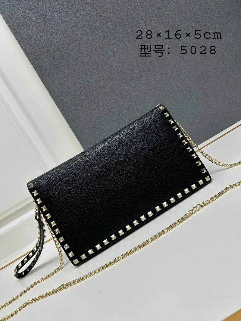 Alternative view of Valentino Black Studded Chain Satchel Bag Model 5028