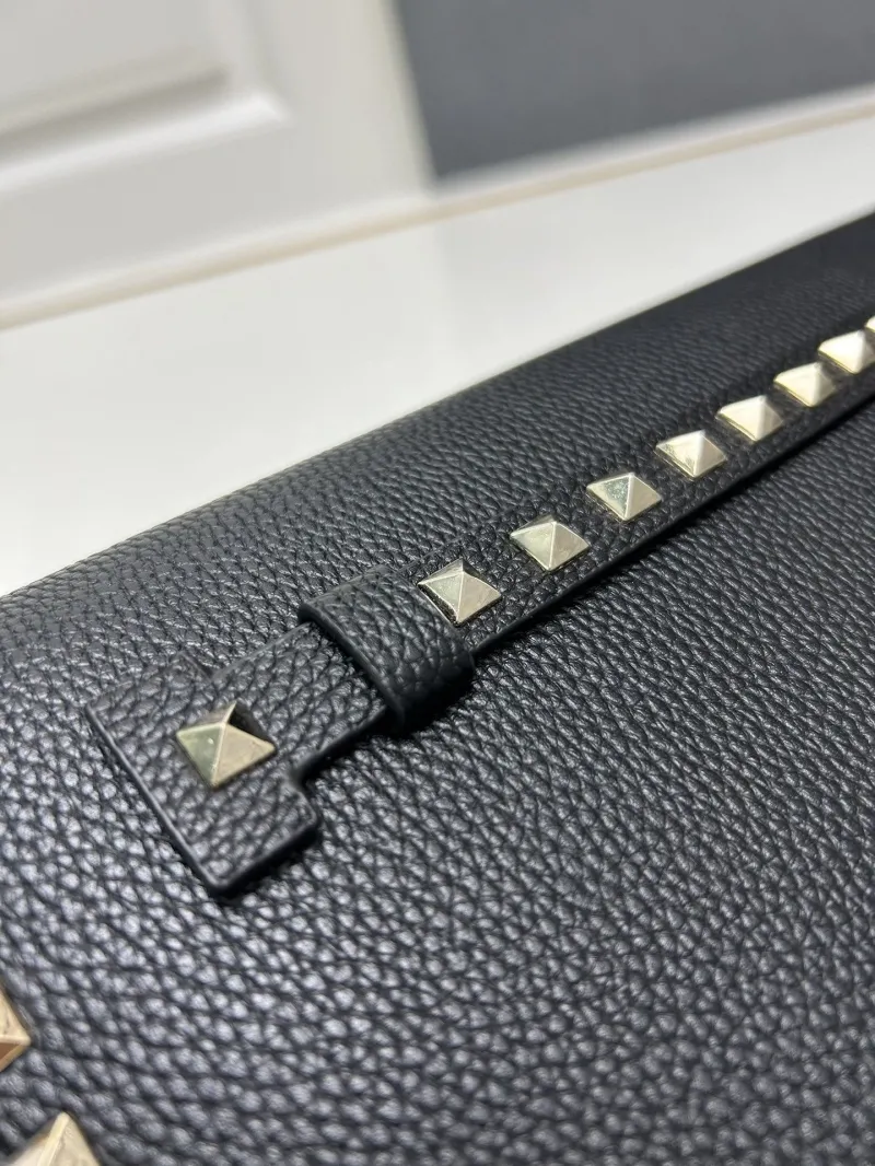 Valentino Black Studded Chain Satchel Bag Model 5028 - Image 4