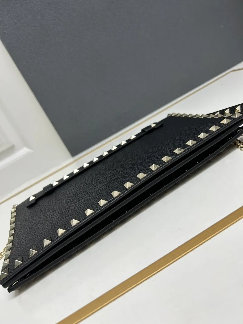 Valentino Black Studded Chain Satchel Bag Model 5028 - Image 6