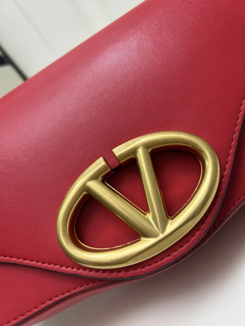 Valentino Red Leather Satchel Bag 5032 27x13x6cm - Image 4