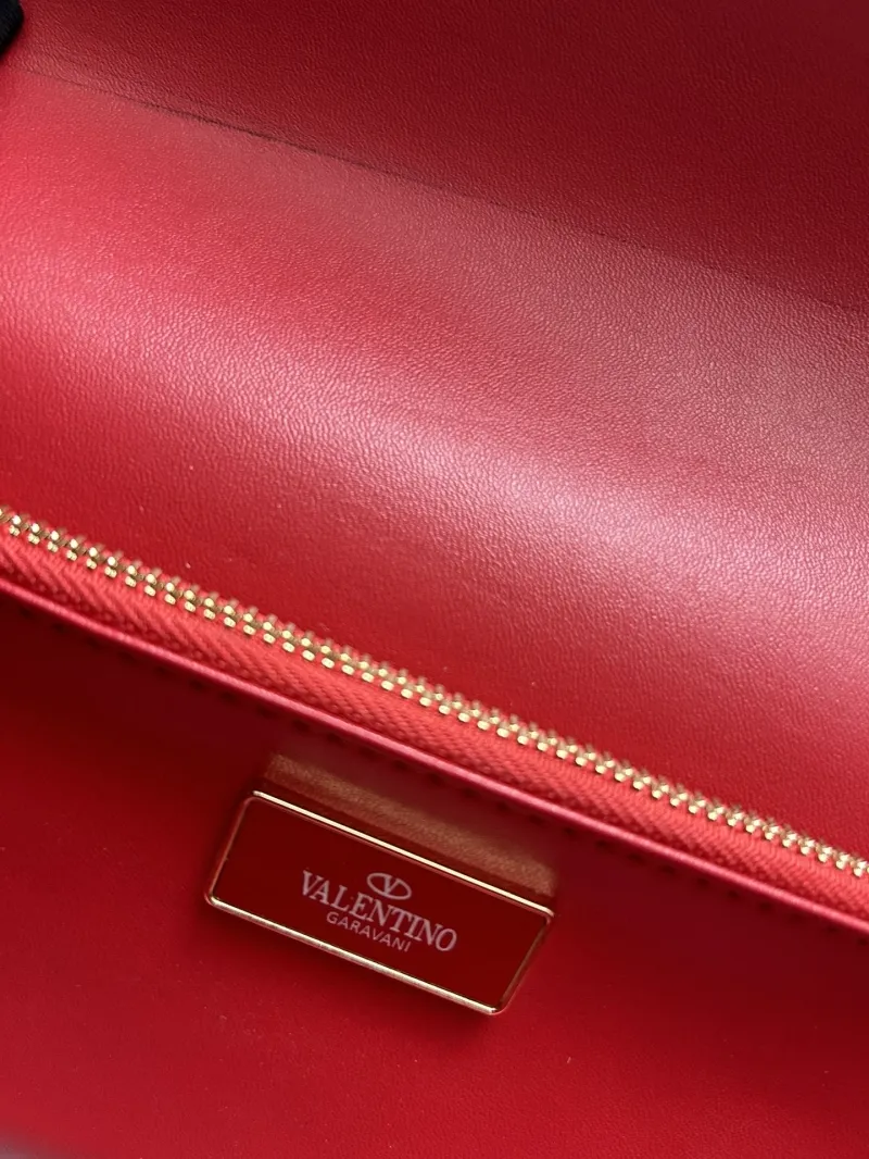 Valentino Red Leather Satchel Bag 5032 27x13x6cm - Image 9