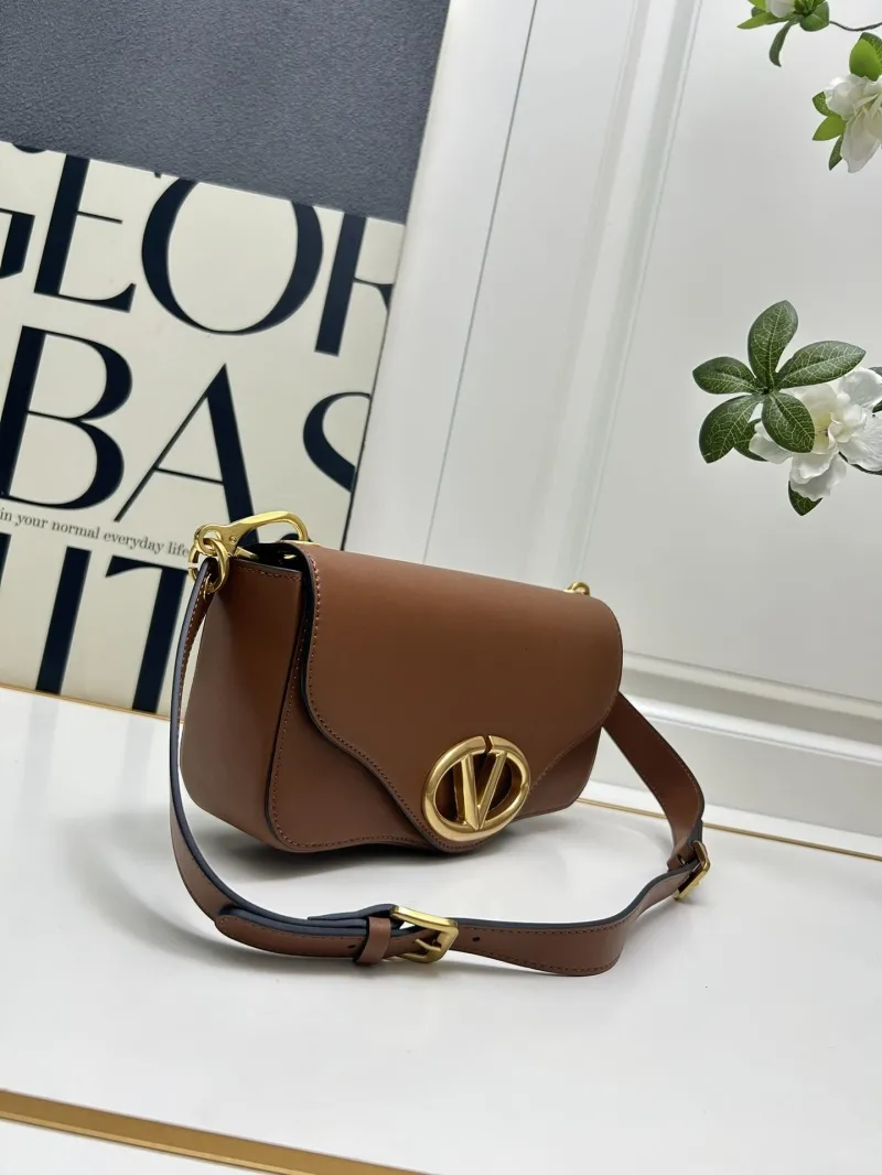 Valentino Brown Leather Satchel Bag 5032 - Image 3