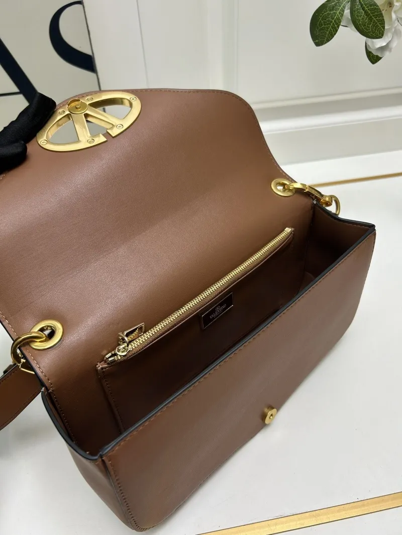 Valentino Brown Leather Satchel Bag 5032 - Image 8