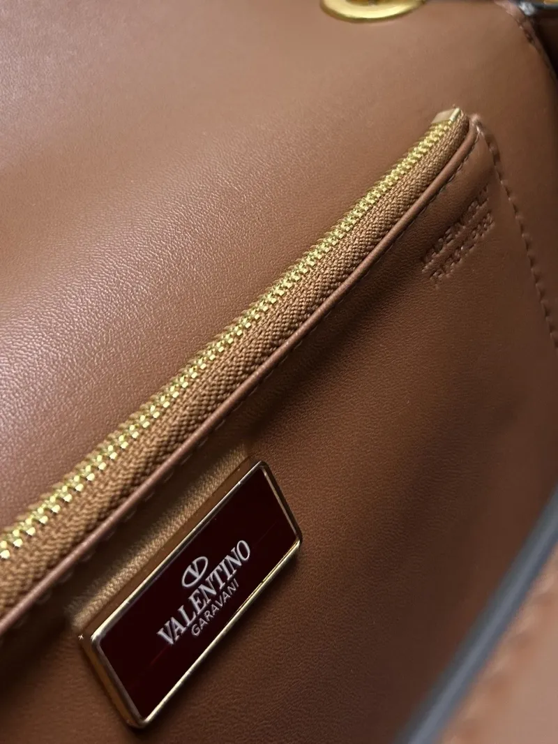 Valentino Brown Leather Satchel Bag 5032 - Image 9