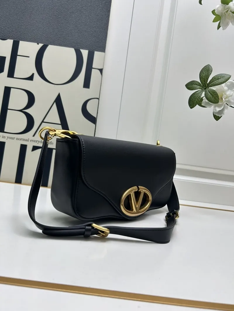Valentino Black Leather Shoulder Bag 5032 - Image 3