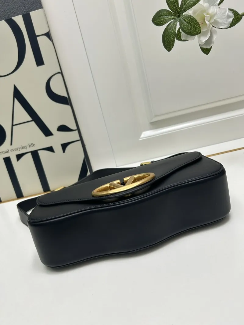 Valentino Black Leather Shoulder Bag 5032 - Image 7