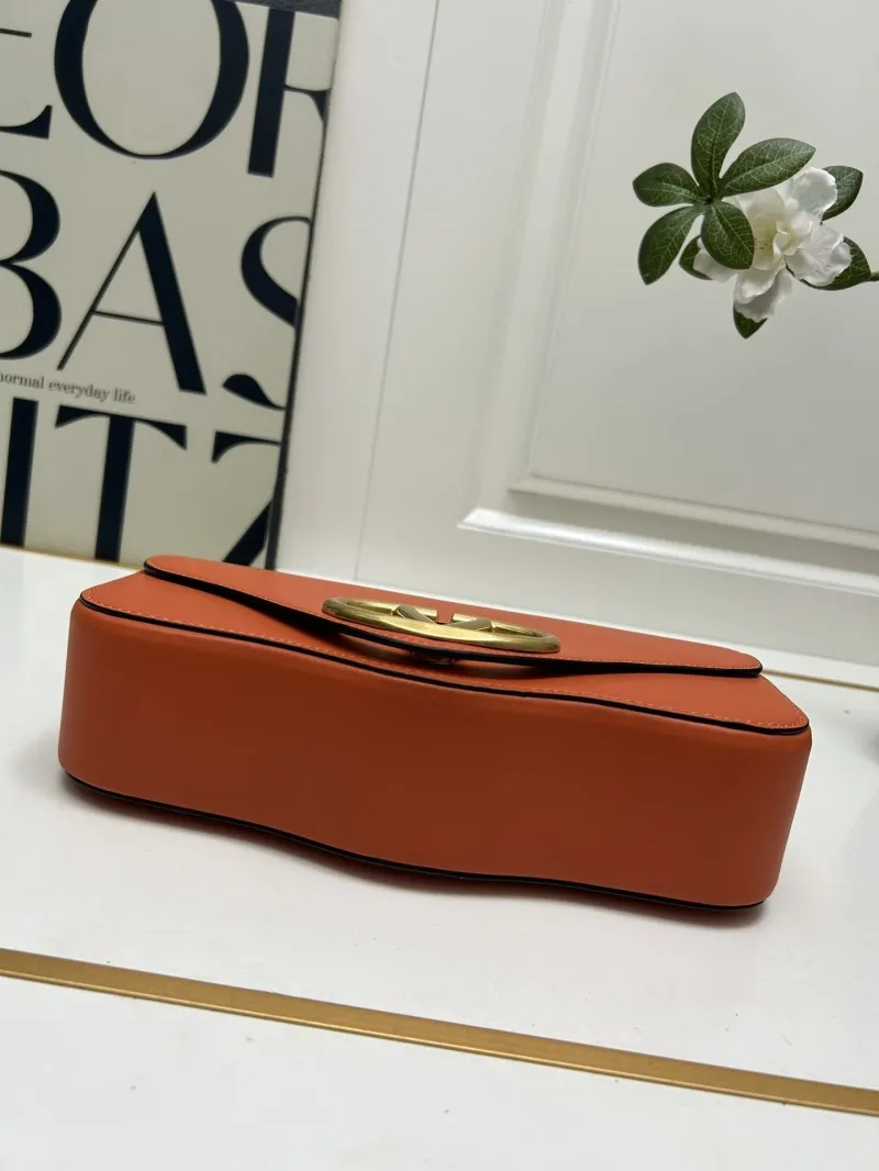 Valentino Orange Leather Satchel Bag 5032 - Image 7