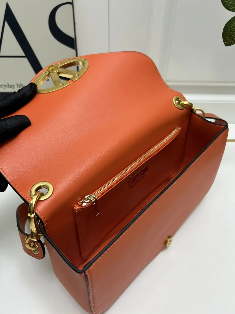 Valentino Orange Leather Satchel Bag 5032 - Image 8