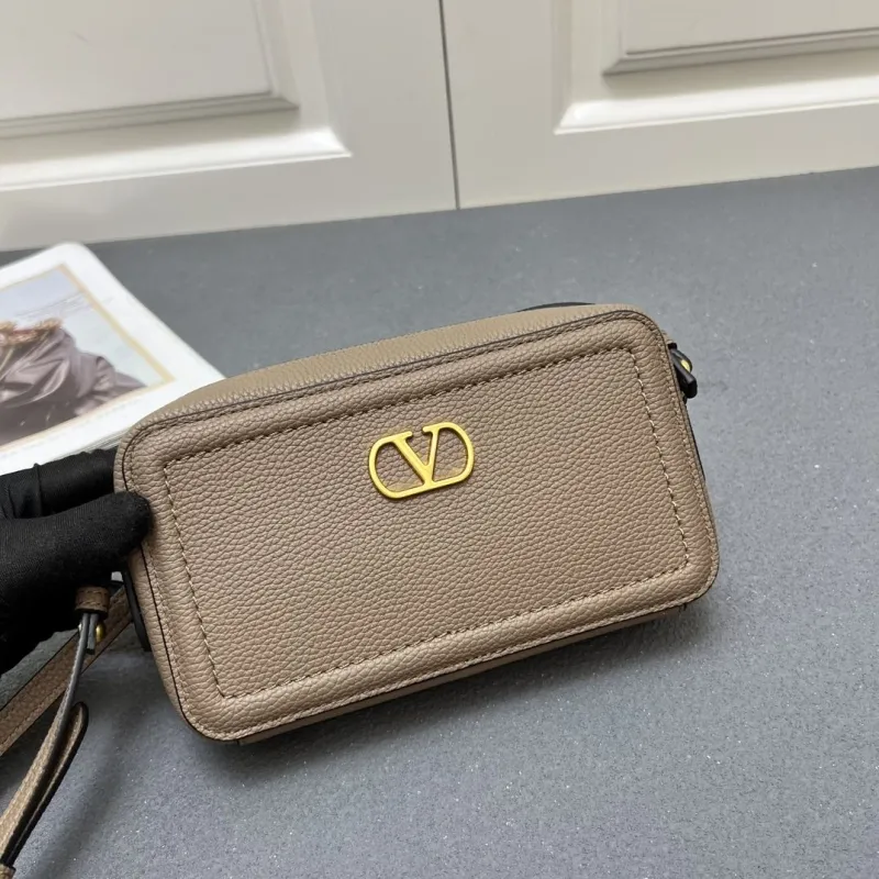Valentino Taupe Leather Crossbody Bag 5045 - Image 3