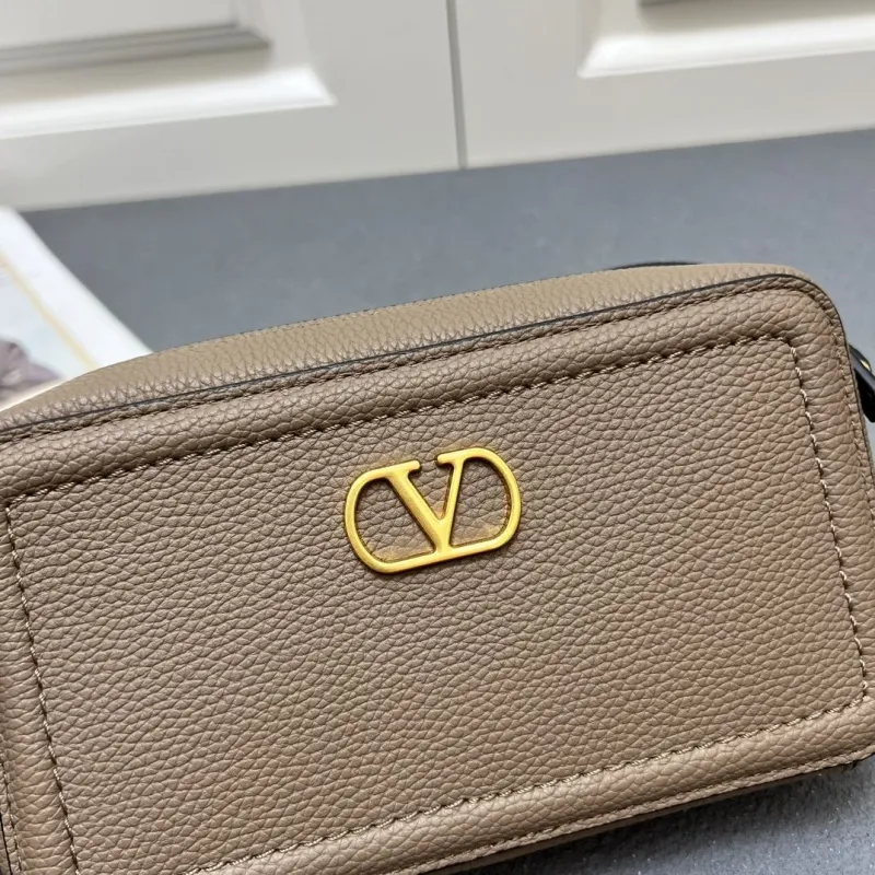 Valentino Taupe Leather Crossbody Bag 5045 - Image 4