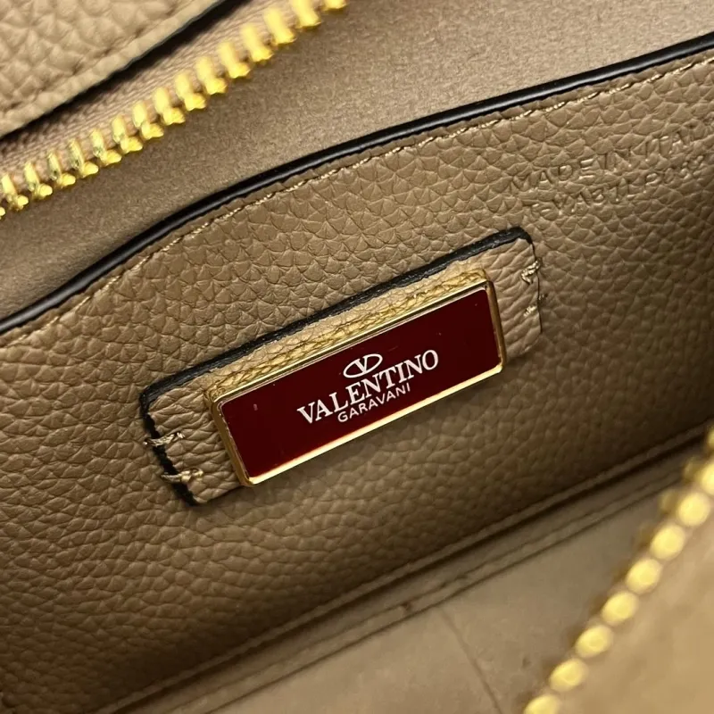 Valentino Taupe Leather Crossbody Bag 5045 - Image 9