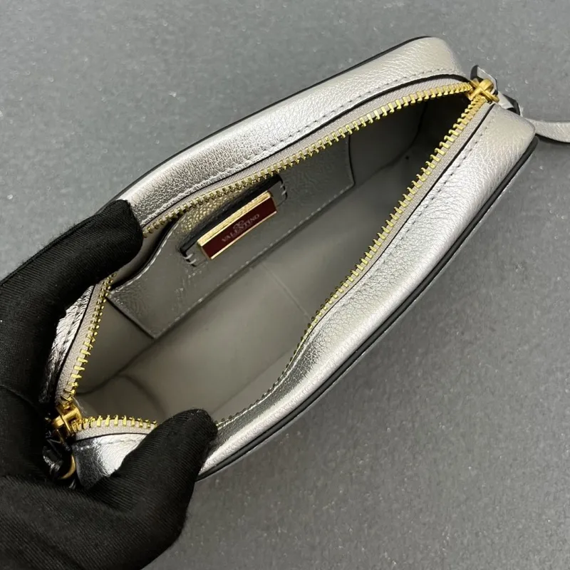 Valentino Silver Satchel Crossbody Bag 5045 - Image 8