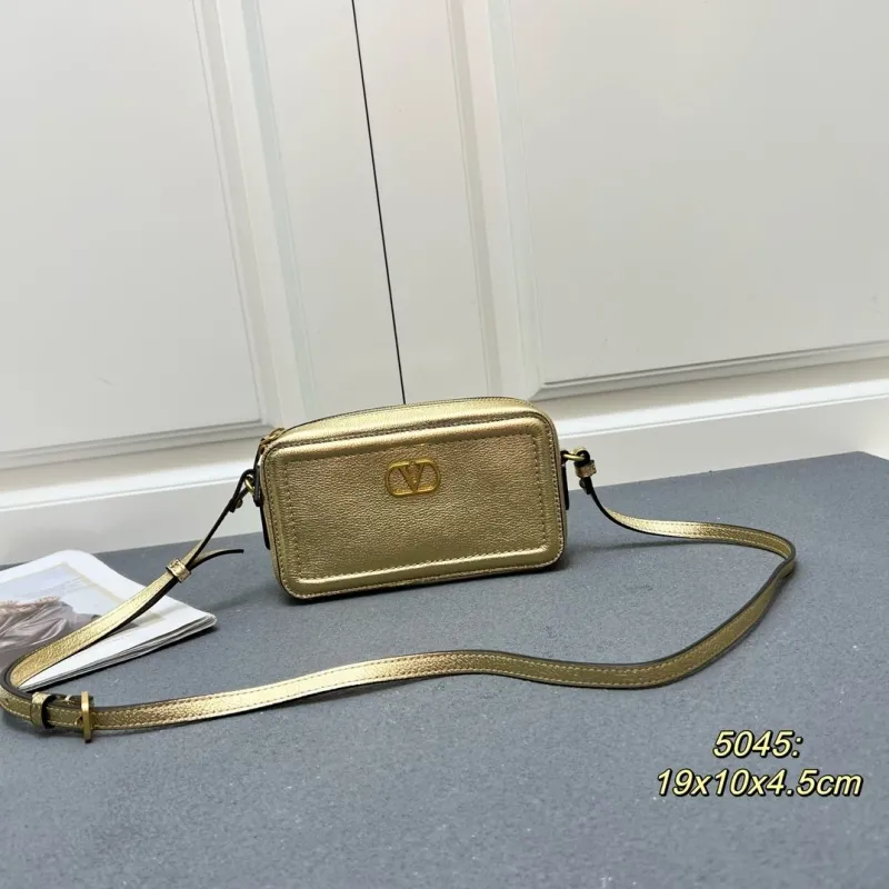 Valentino Gold Crossbody Satchel Bag 5045