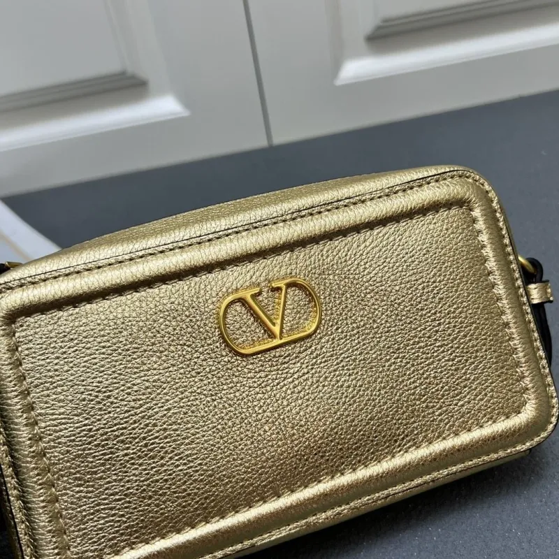 Valentino Gold Crossbody Satchel Bag 5045 - Image 4