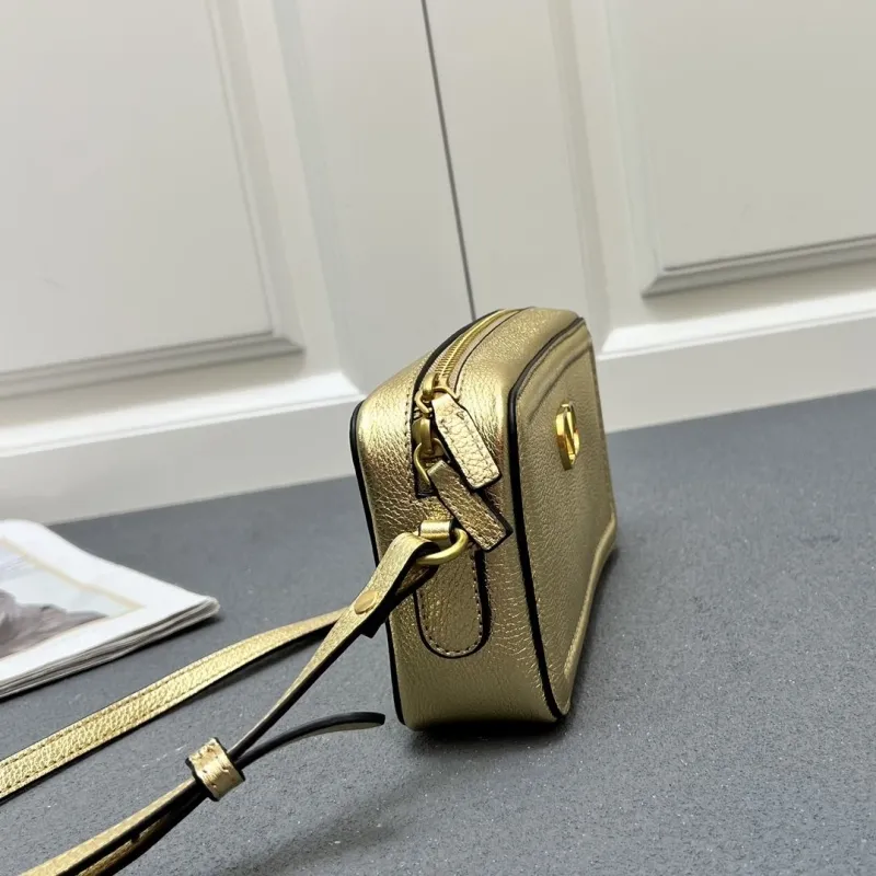 Valentino Gold Crossbody Satchel Bag 5045 - Image 5